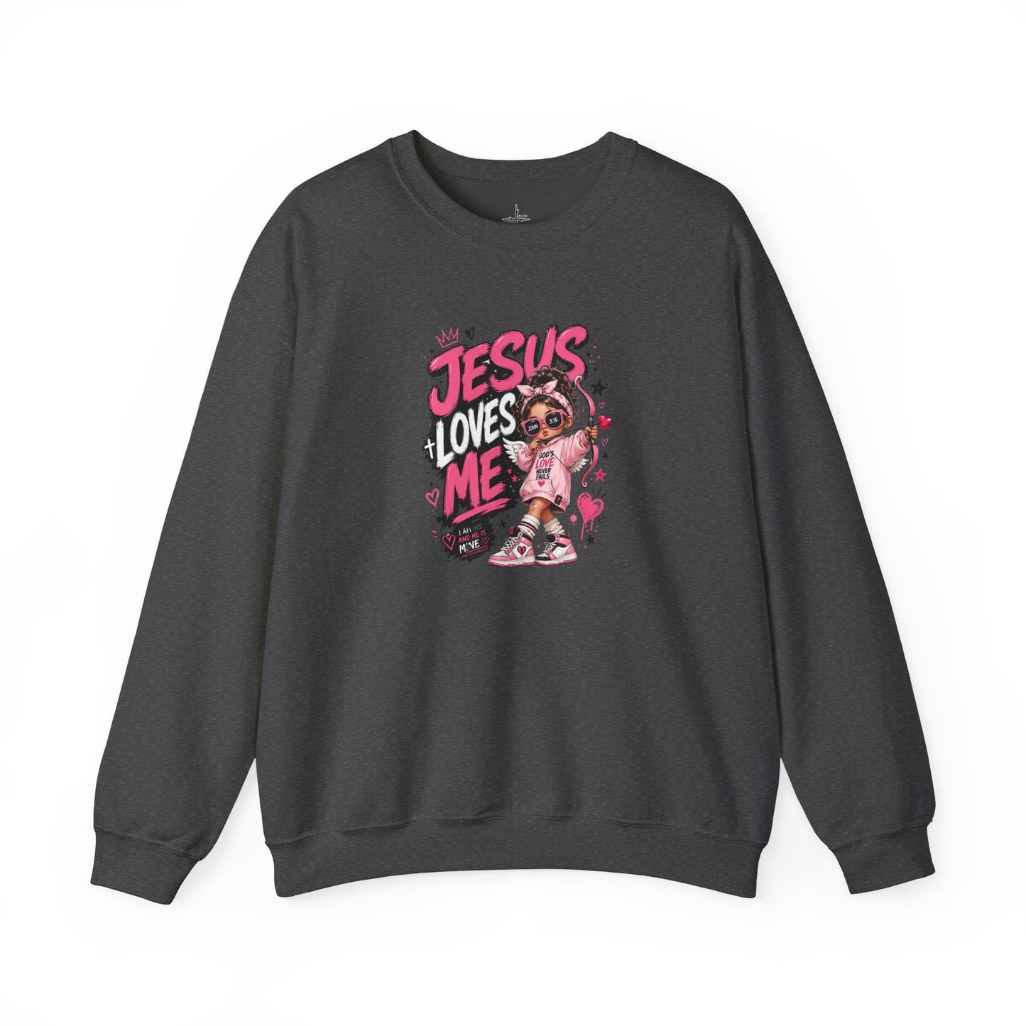 Jesus Loves Me Sweatshirt — Cute Pink Faith Crewneck for Girls & Teens
