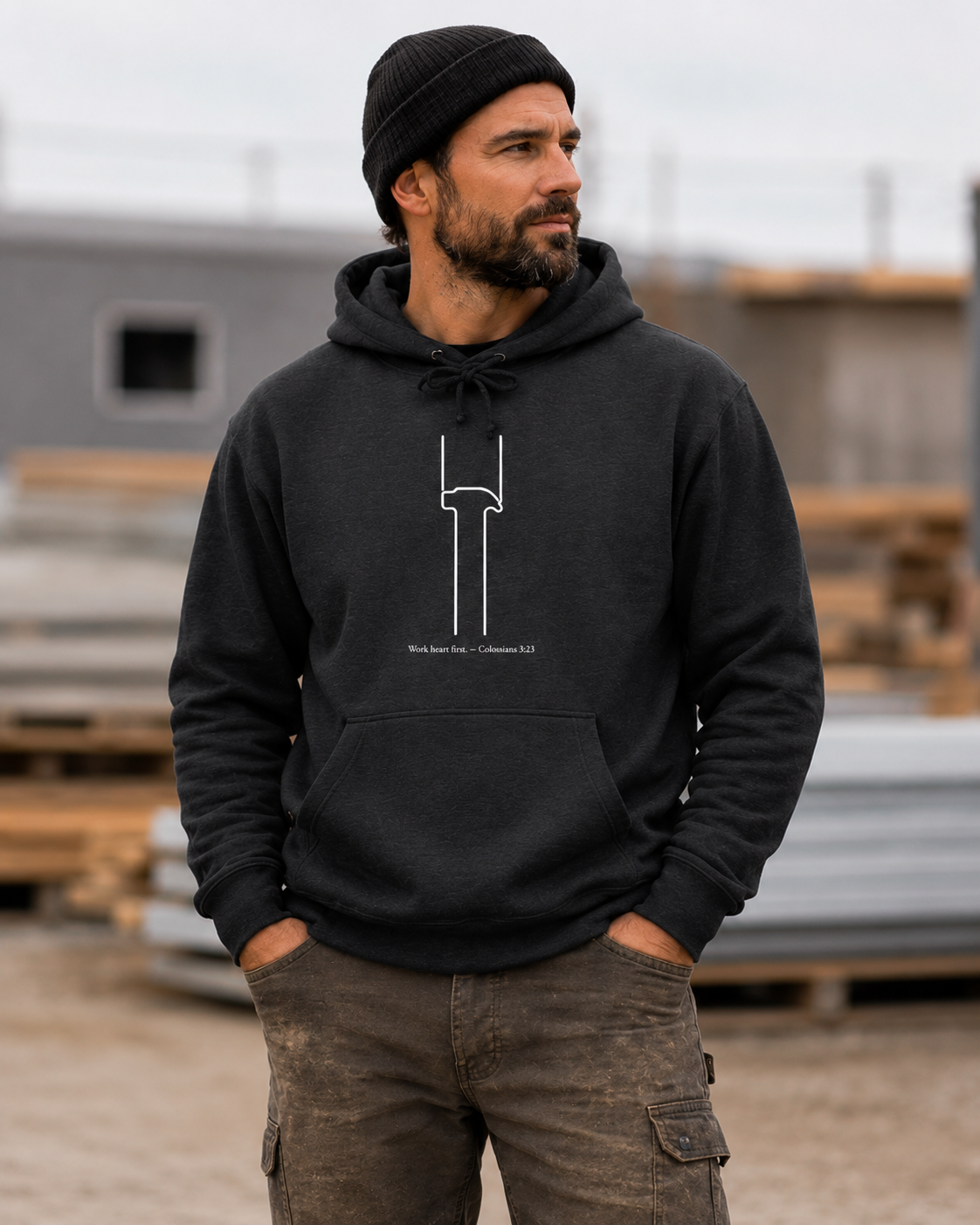 Minimal Monogram 'I' Hoodie – Classic Letter Initial Pullover