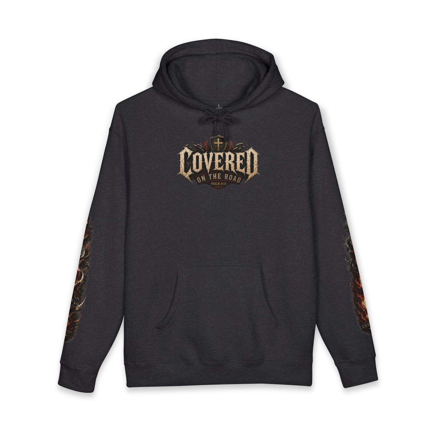 Covered On The Road | Christian Biker Hoodie | Psalm 91:11