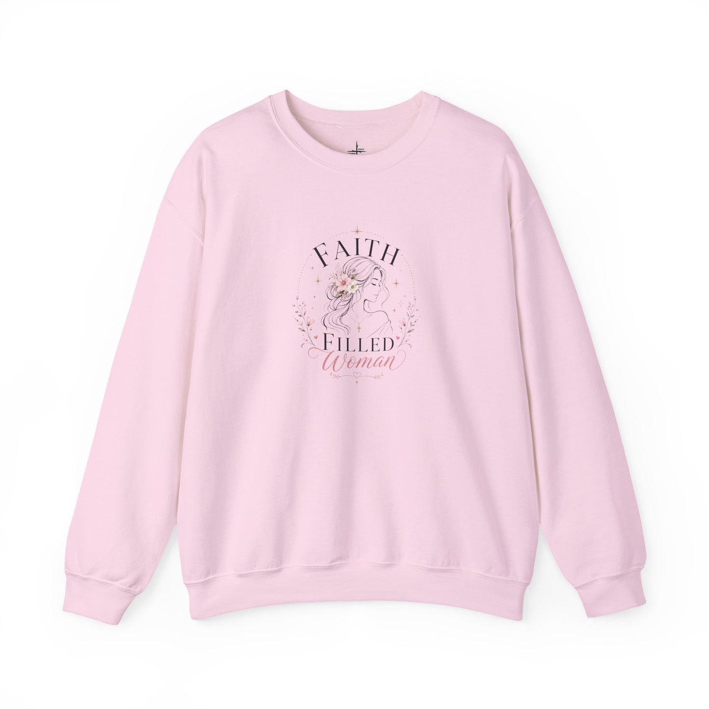 Faith Filled Woman Christian Graphic Crewneck Sweatshirt