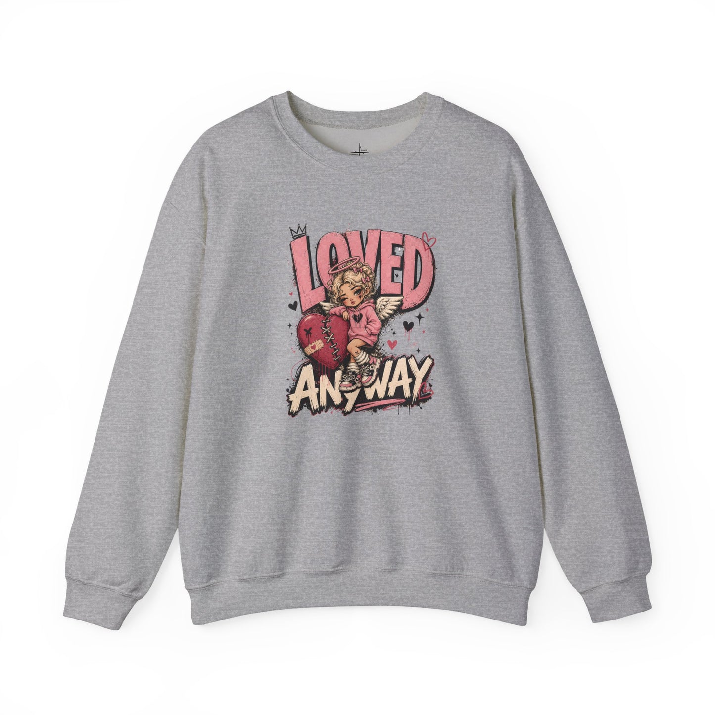 Loved Anyway Christian Graphic Crewneck Sweatshirt