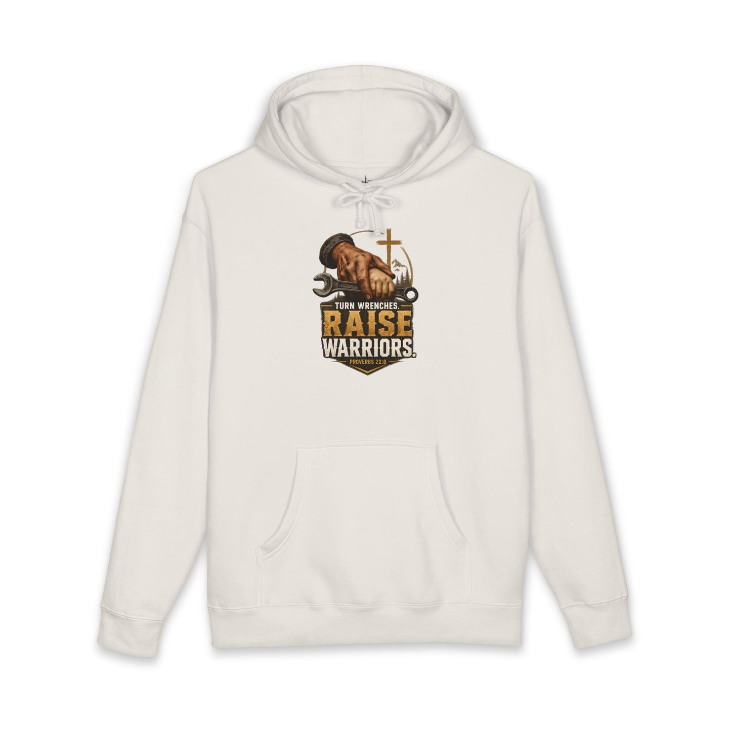 Turn Wrenches Raise Warriors | Christian Dad Hoodie | Proverbs 22:6