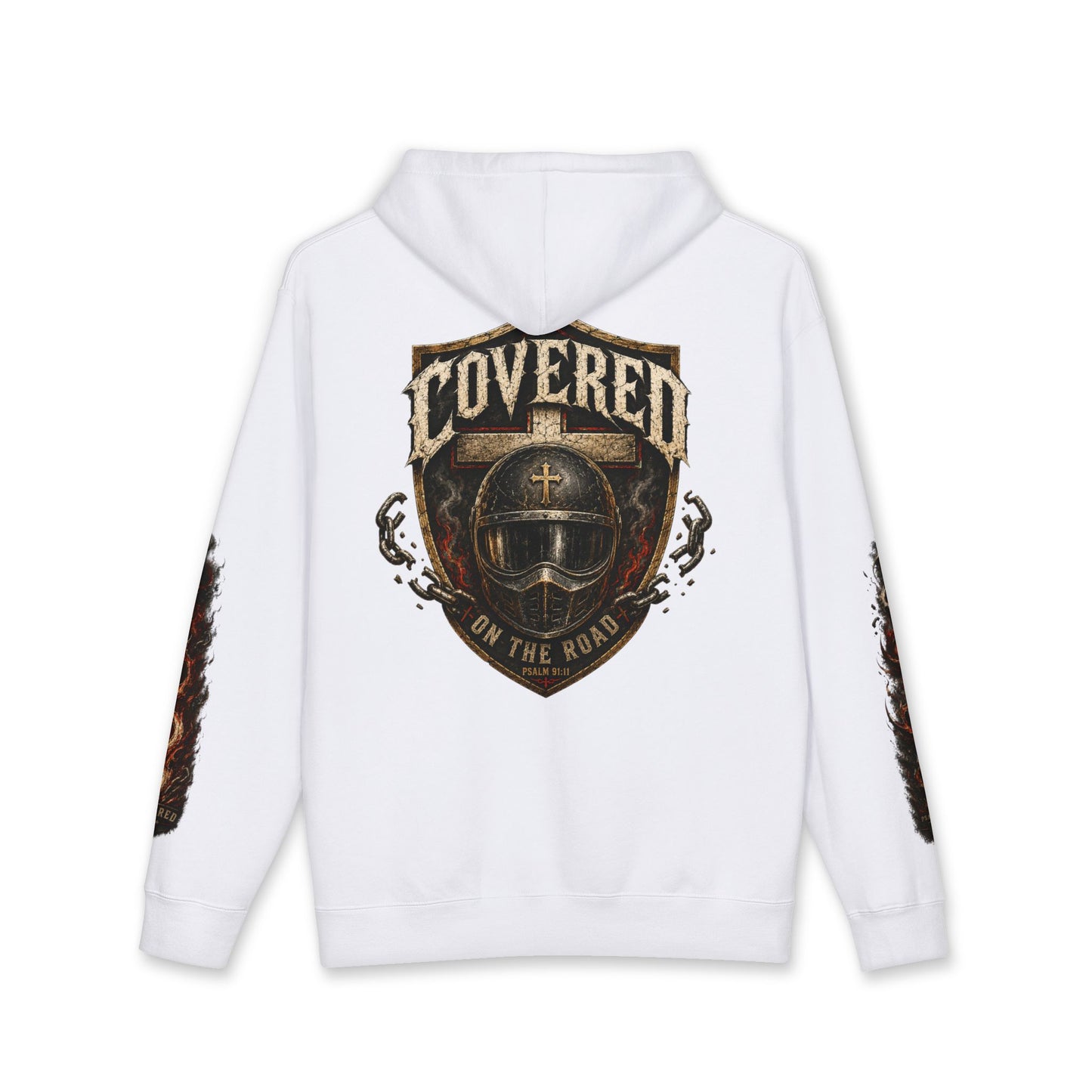 Covered On The Road | Christian Biker Hoodie | Psalm 91:11
