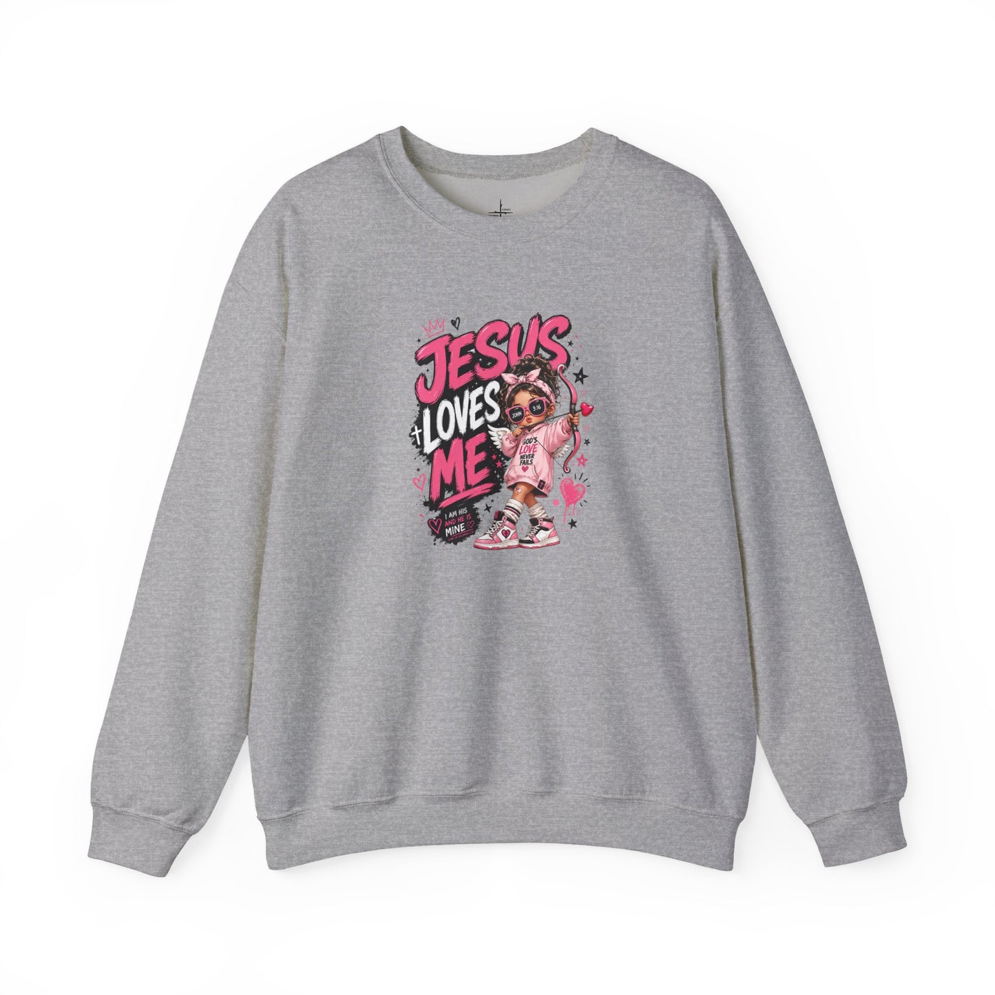 Jesus Loves Me Sweatshirt — Cute Pink Faith Crewneck for Girls & Teens