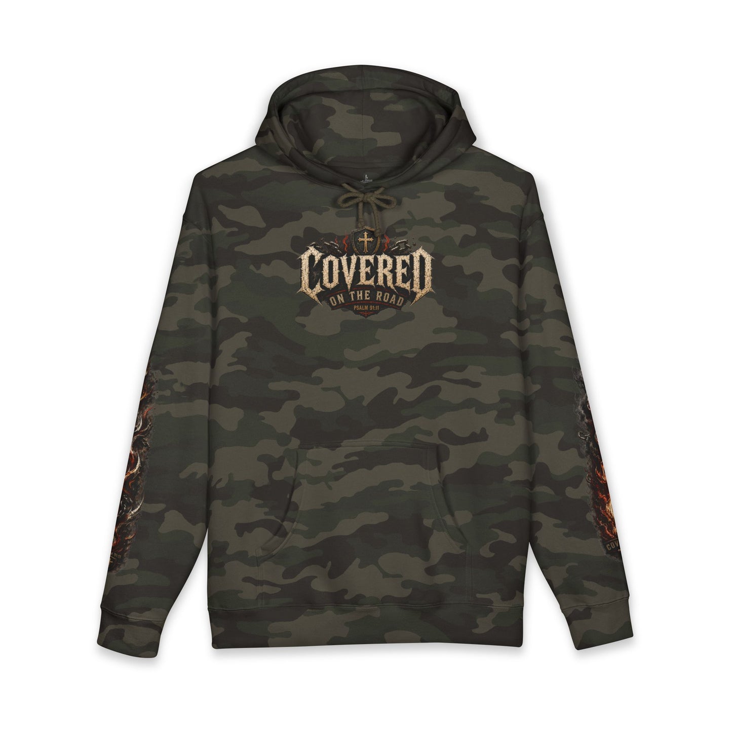Covered On The Road | Christian Biker Hoodie | Psalm 91:11