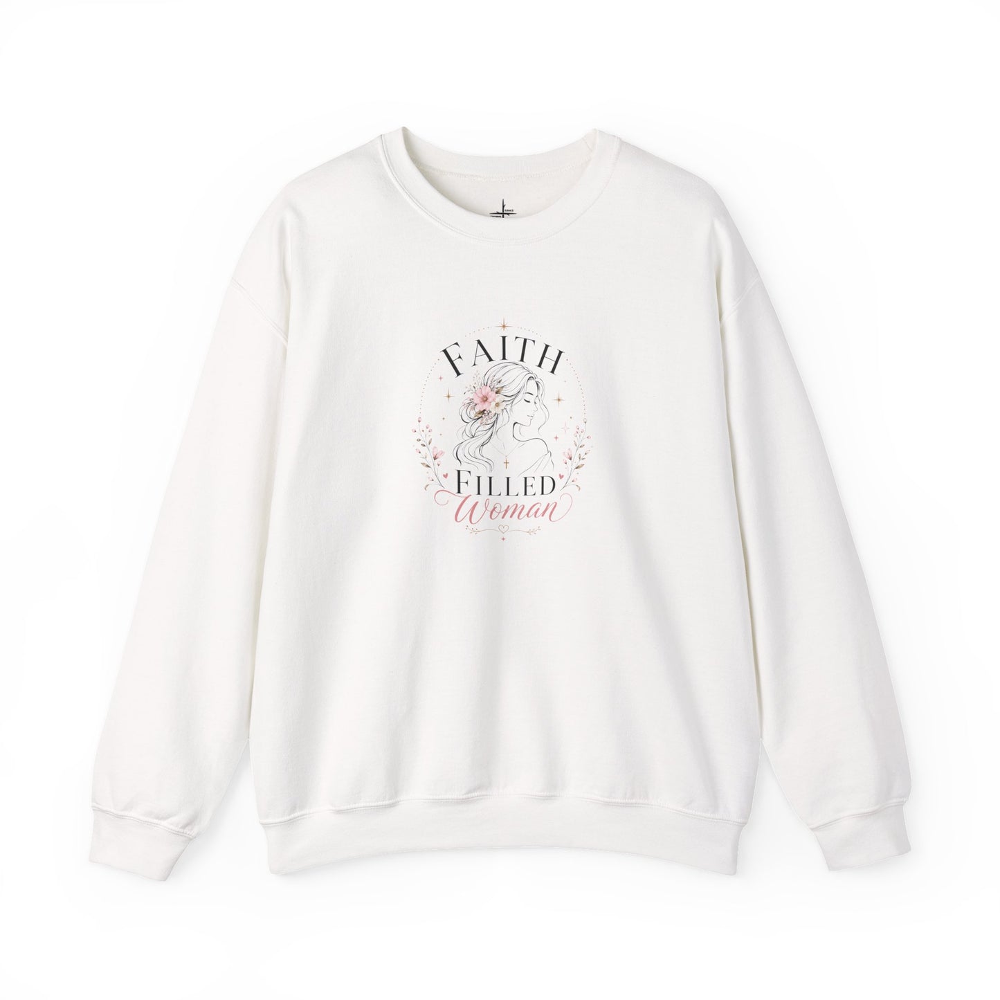 Faith Filled Woman Christian Graphic Crewneck Sweatshirt