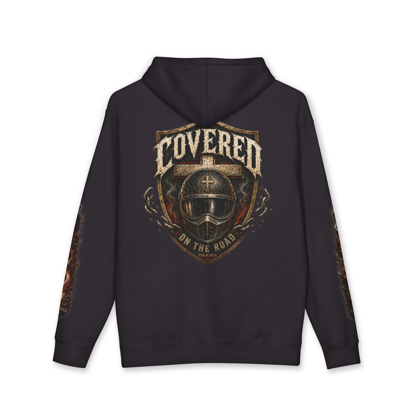Covered On The Road | Christian Biker Hoodie | Psalm 91:11