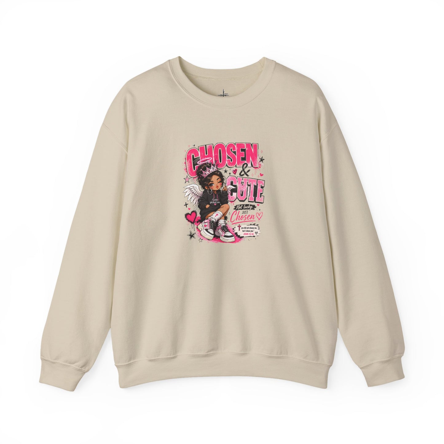 Chosen & Cute Christian Graphic Crewneck Sweatshirt
