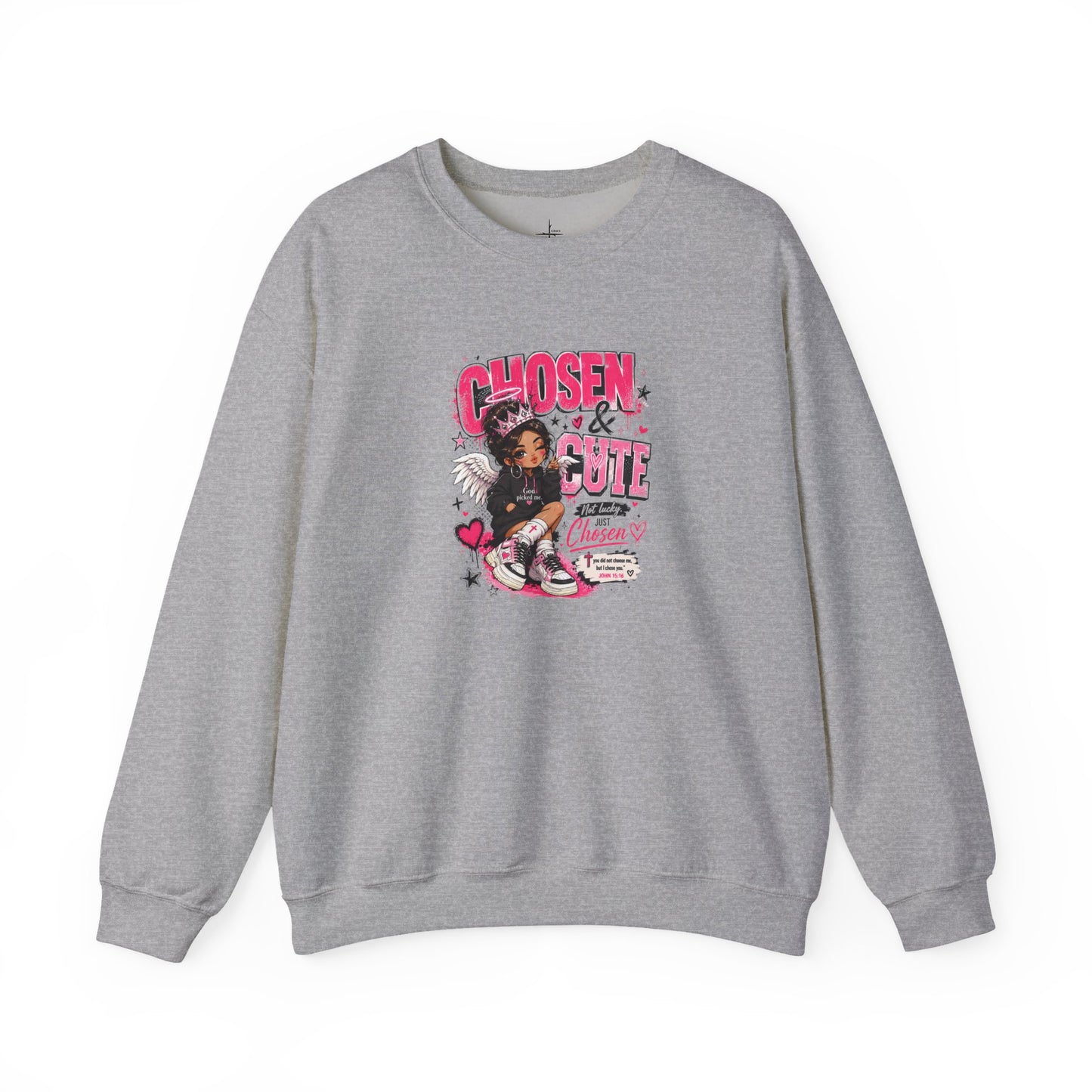 Chosen & Cute Christian Graphic Crewneck Sweatshirt