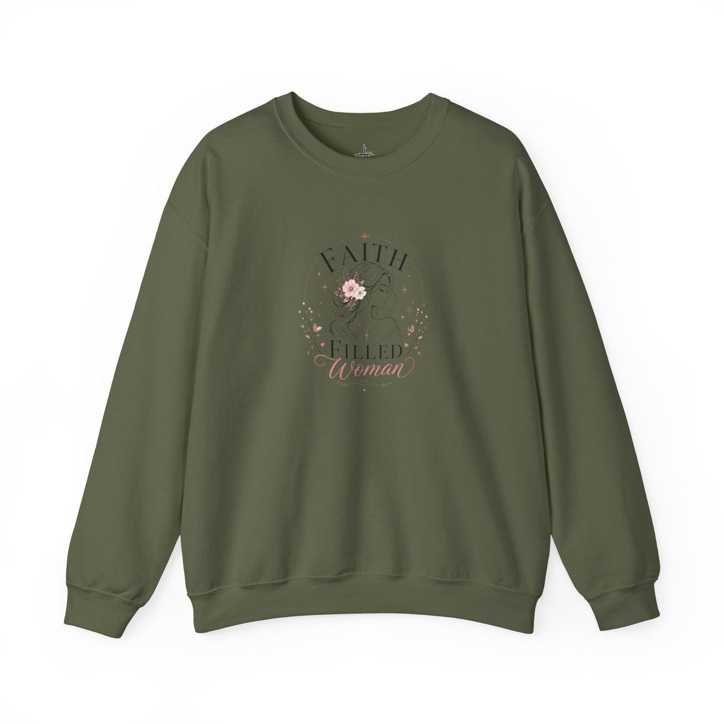 Faith Filled Woman Christian Graphic Crewneck Sweatshirt