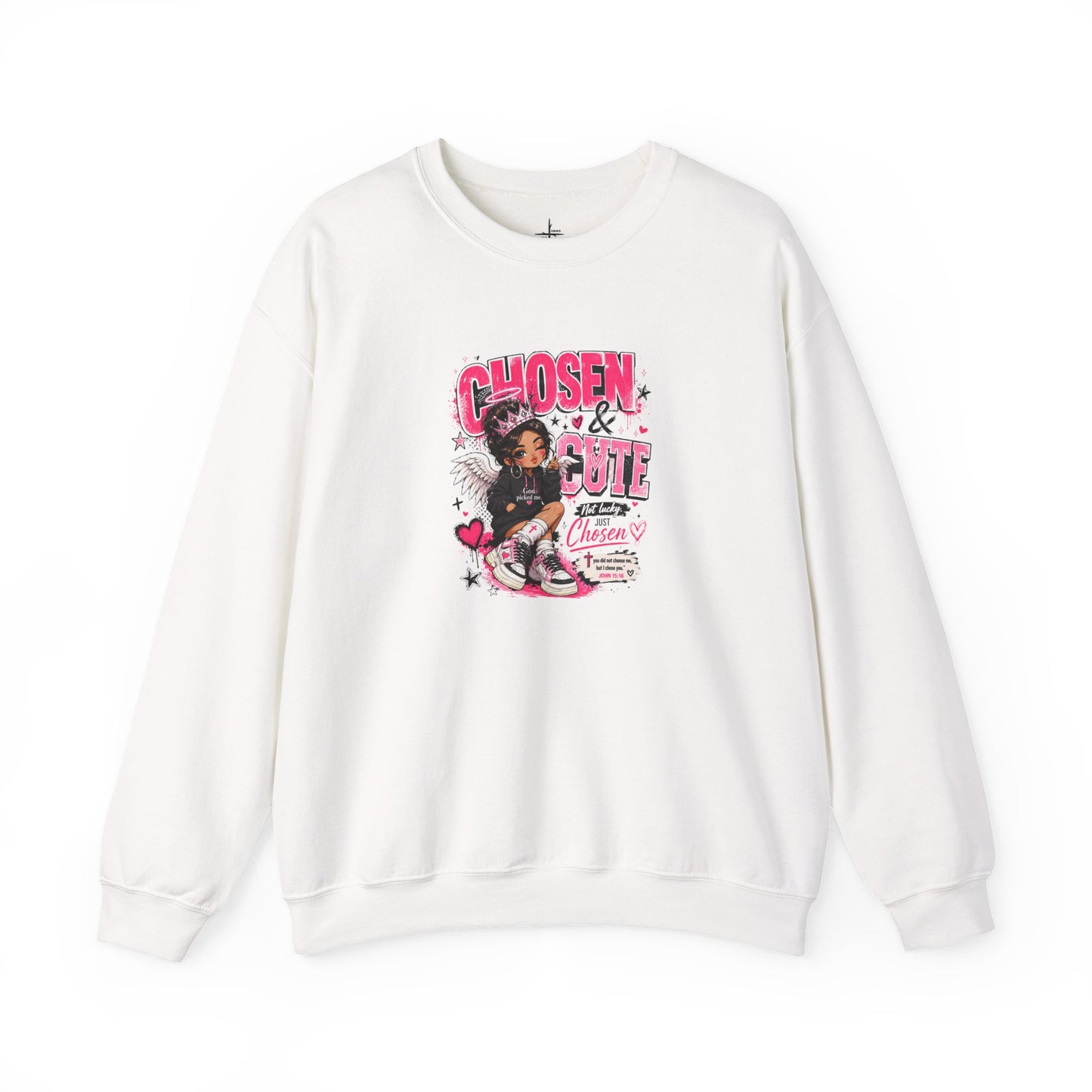 Chosen & Cute Christian Graphic Crewneck Sweatshirt