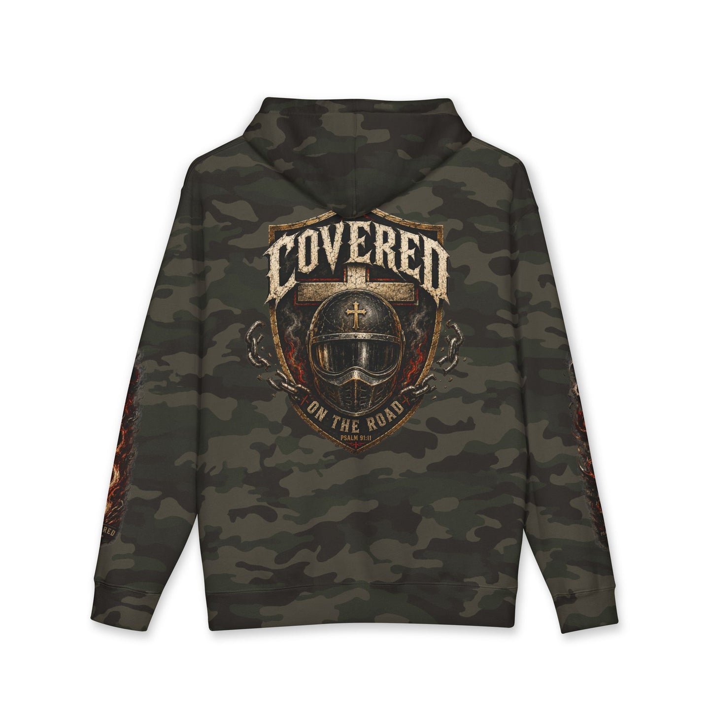Covered On The Road | Christian Biker Hoodie | Psalm 91:11