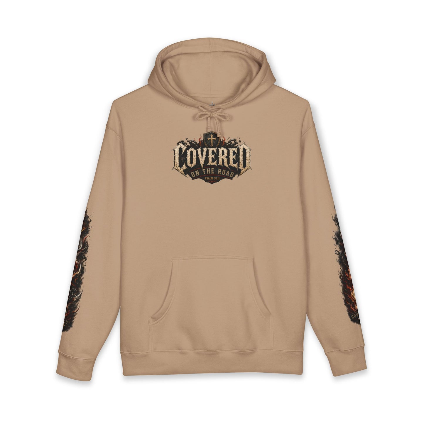 Covered On The Road | Christian Biker Hoodie | Psalm 91:11