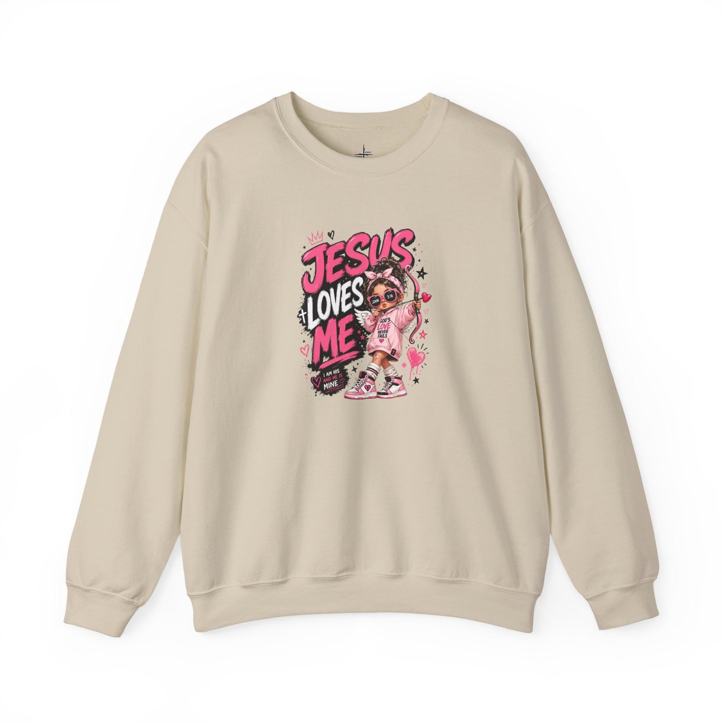 Jesus Loves Me Sweatshirt — Cute Pink Faith Crewneck for Girls & Teens