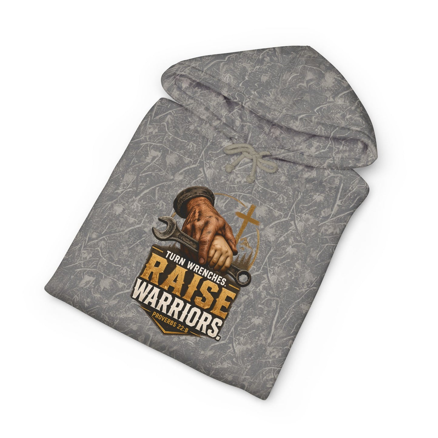 Turn Wrenches Raise Warriors | Christian Dad Hoodie | Proverbs 22:6