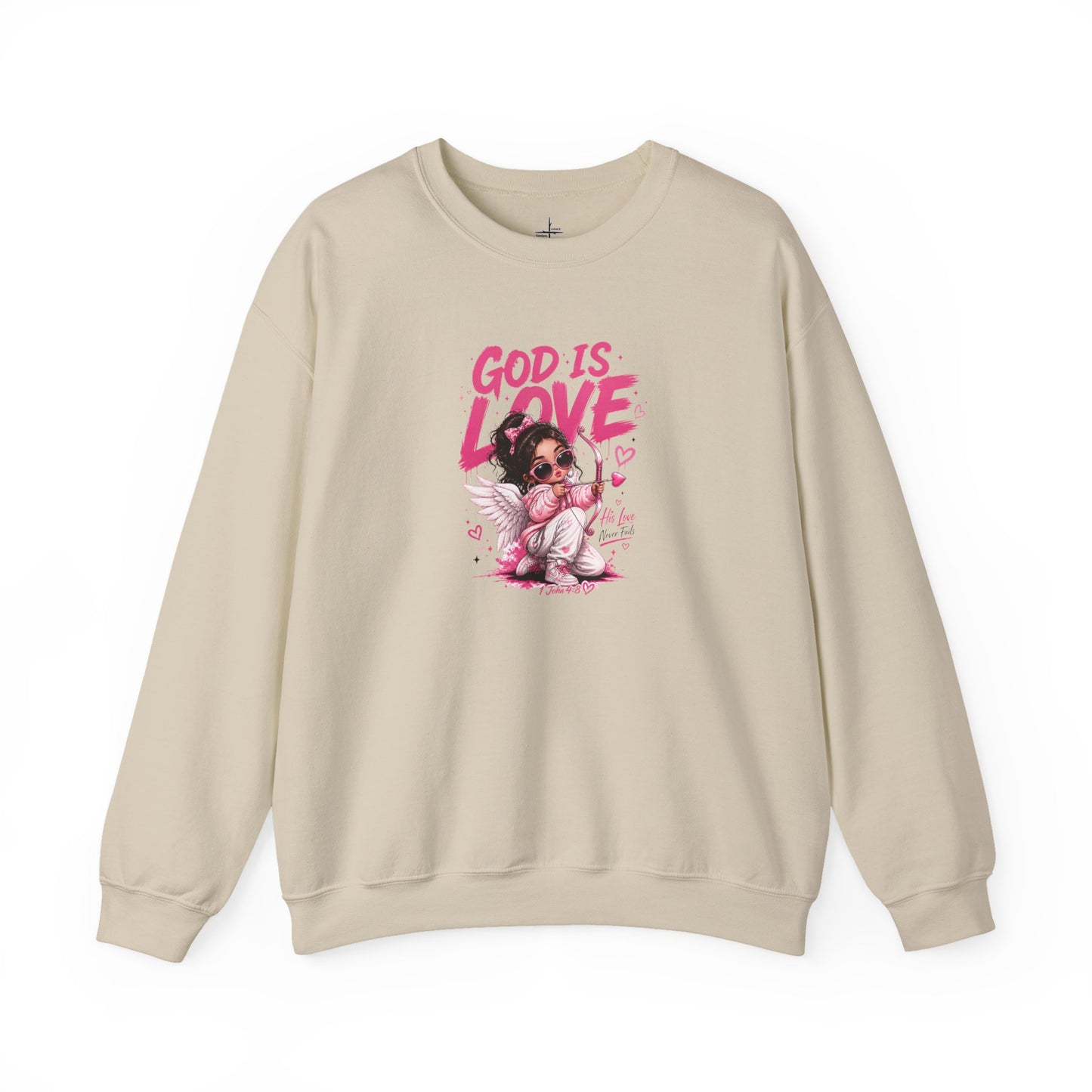 God Is Love Christian Graphic Crewneck Sweatshirt