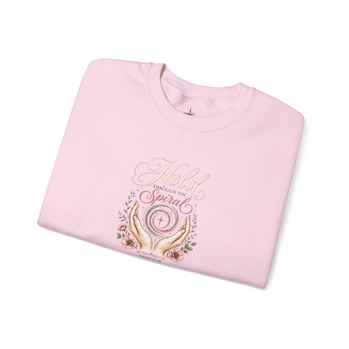 Held Through The Spiral | Christian Crewneck Sweatshirt