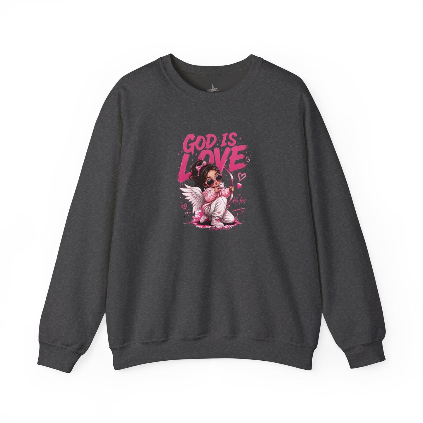 God Is Love Christian Graphic Crewneck Sweatshirt