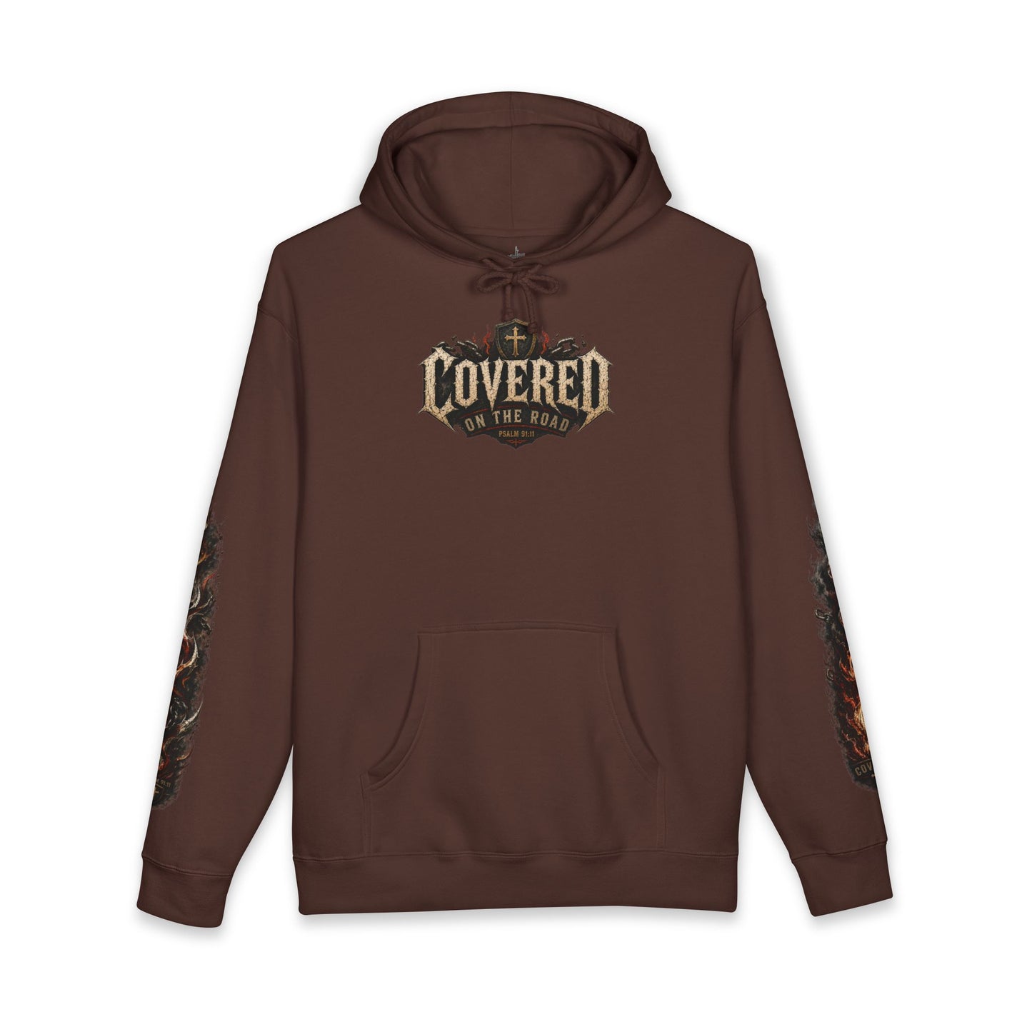 Covered On The Road | Christian Biker Hoodie | Psalm 91:11