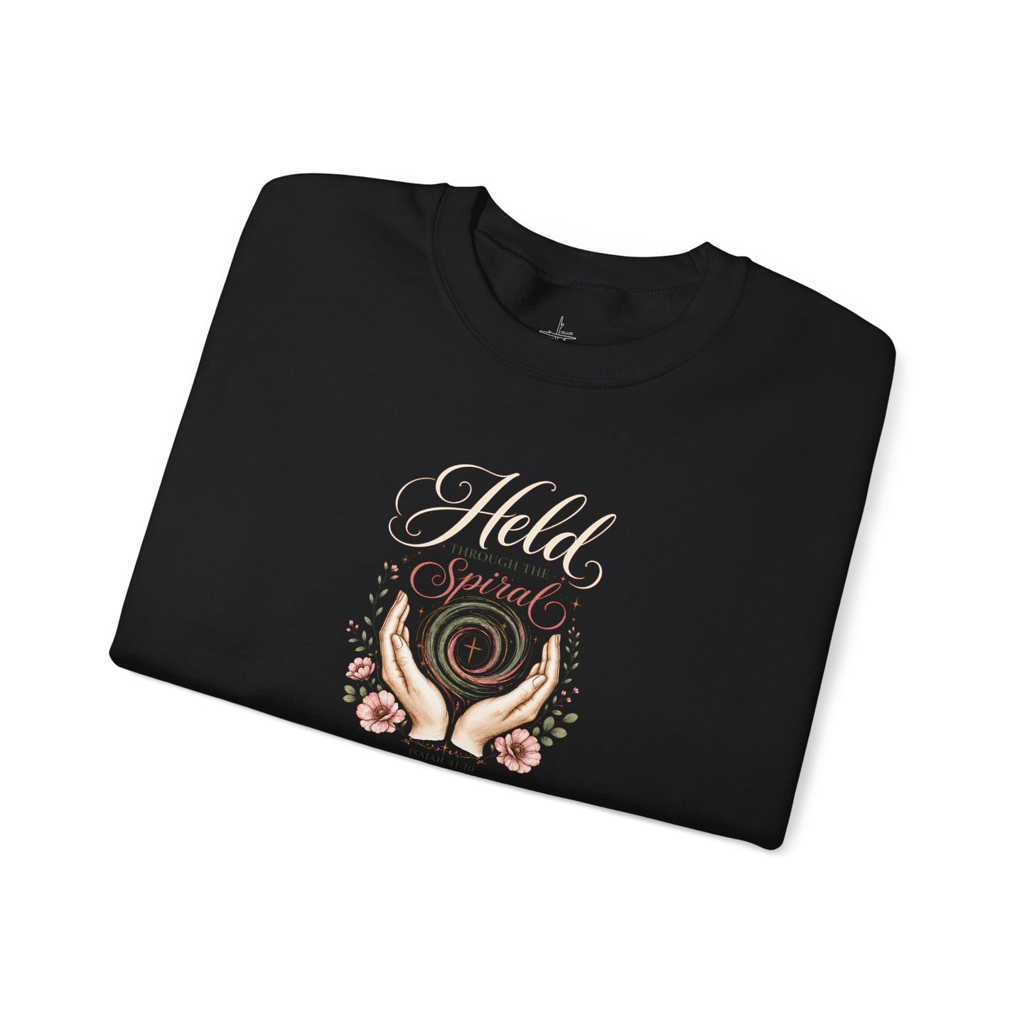 Held Through The Spiral | Christian Crewneck Sweatshirt