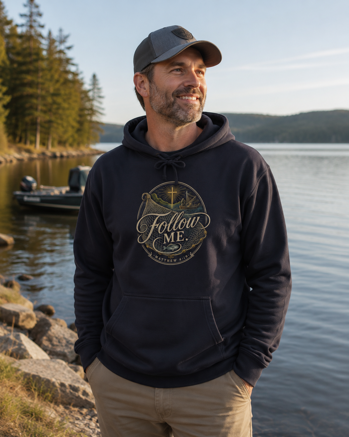 Follow Me | Christian Fishing Hoodie
