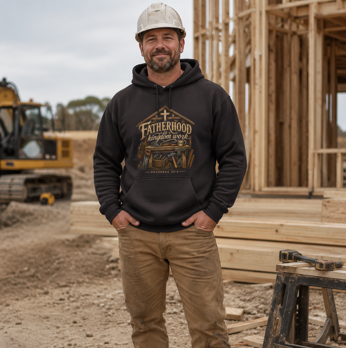 Fatherhood Is Kingdom Work | Heavyweight Hooded Sweatshirt