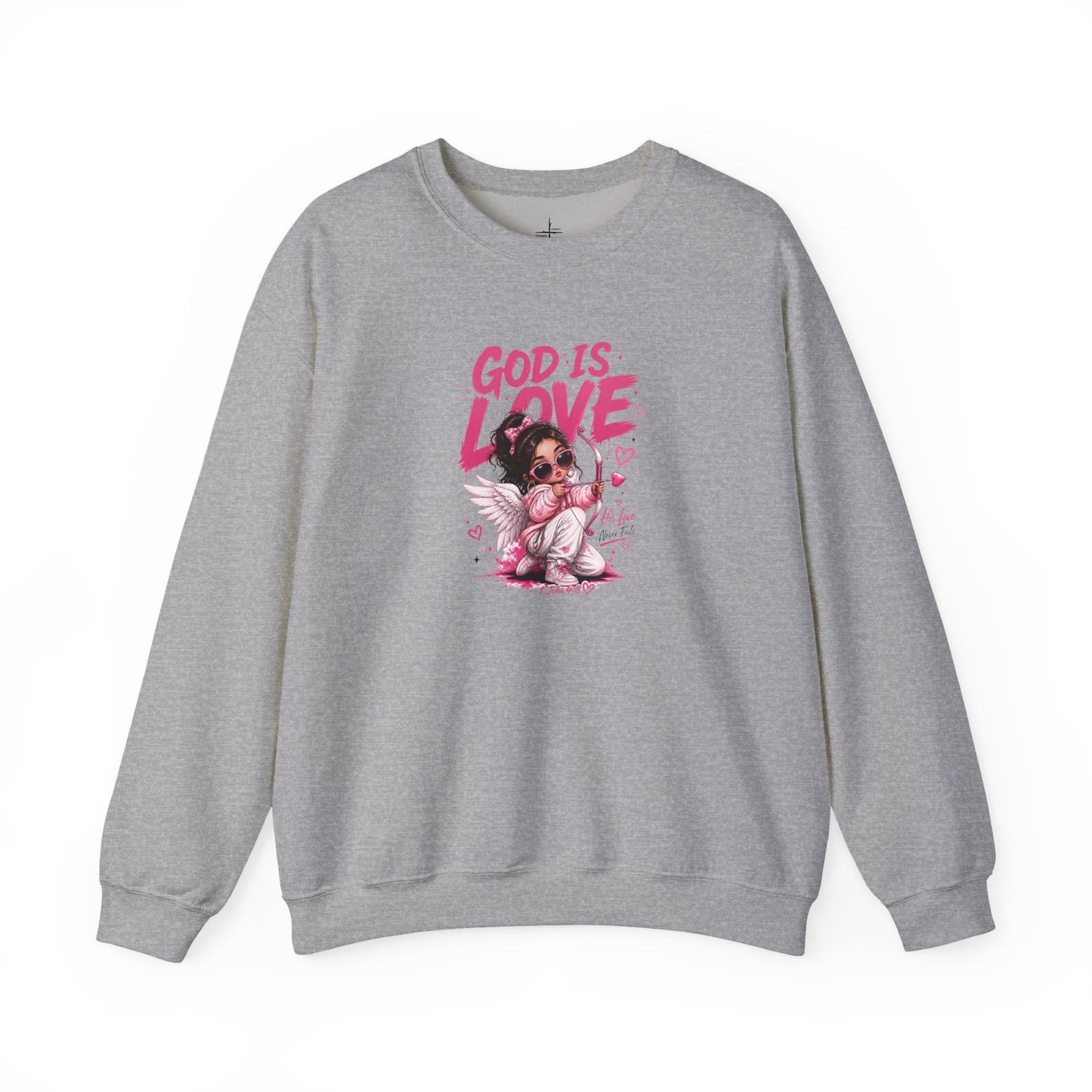 God Is Love Christian Graphic Crewneck Sweatshirt