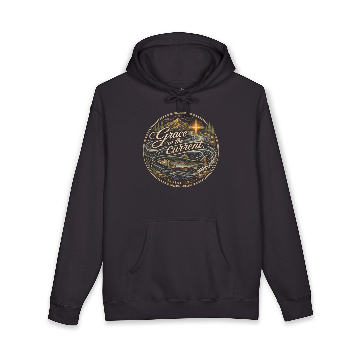 Grace In The Current | Christian Fishing Hoodie