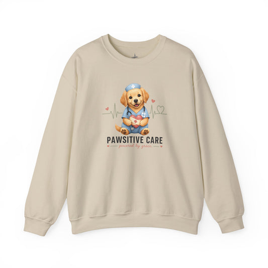 Pawsitive Care Christian Nurse/Doctor Graphic Crewneck Sweatshirt
