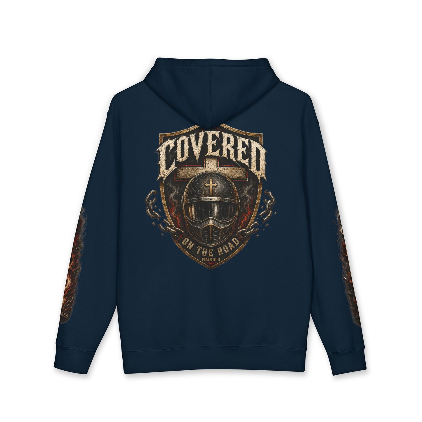 Covered On The Road | Christian Biker Hoodie | Psalm 91:11