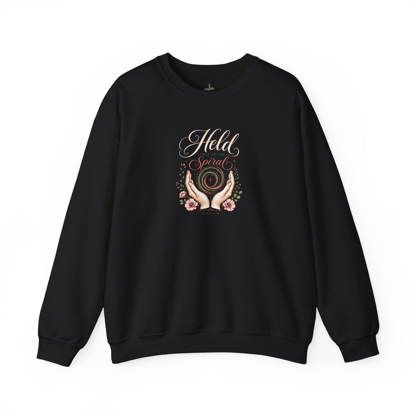 Held Through The Spiral | Christian Crewneck Sweatshirt