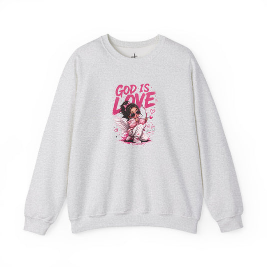God Is Love Christian Graphic Crewneck Sweatshirt