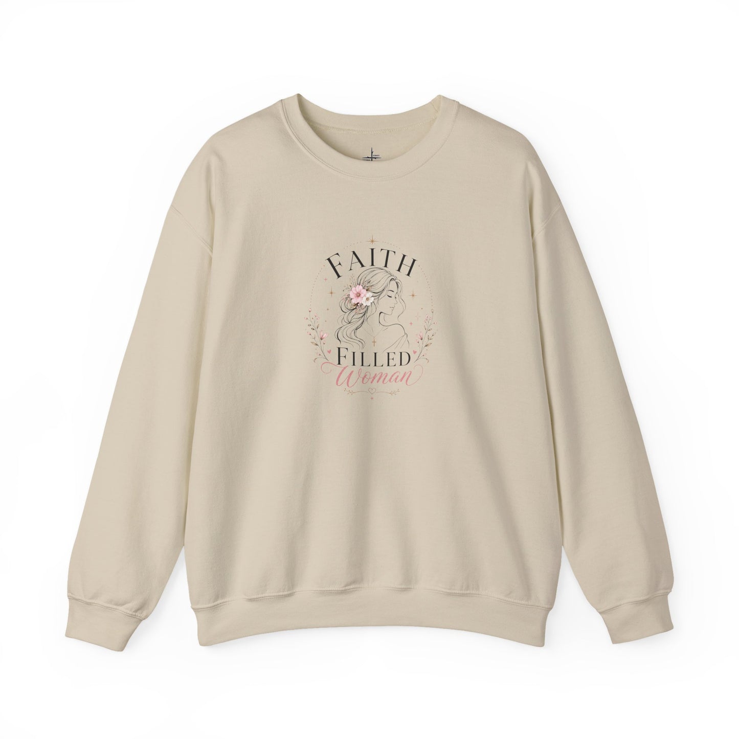 Faith Filled Woman Christian Graphic Crewneck Sweatshirt