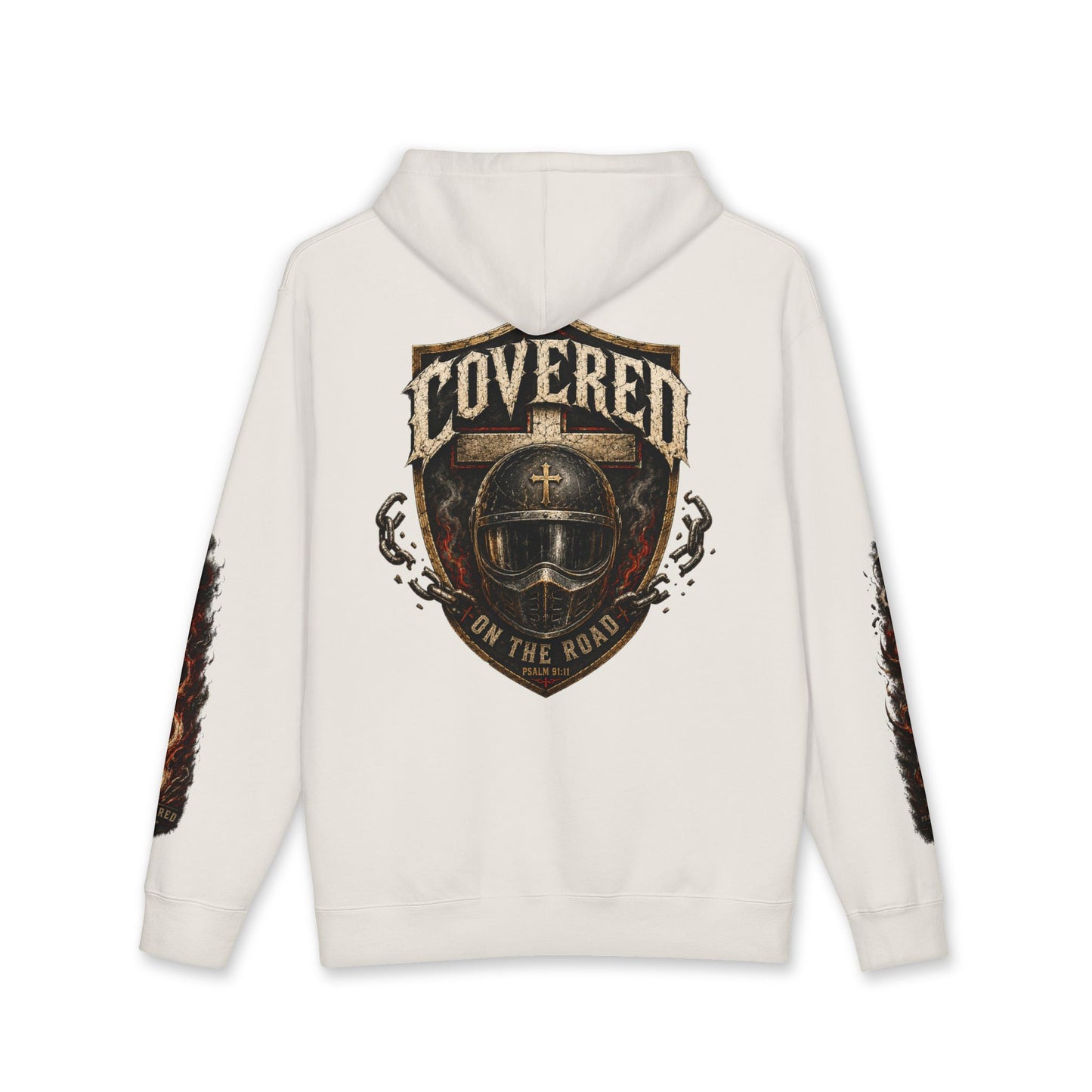 Covered On The Road | Christian Biker Hoodie | Psalm 91:11