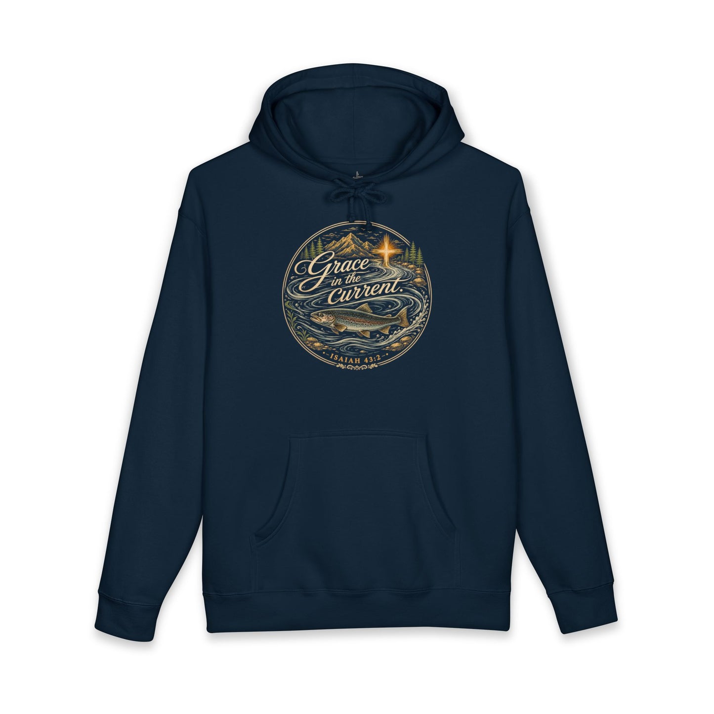 Grace In The Current | Christian Fishing Hoodie