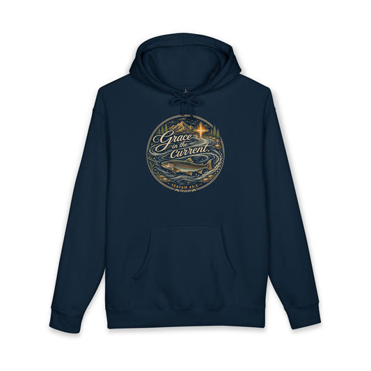 Grace In The Current | Christian Fishing Hoodie