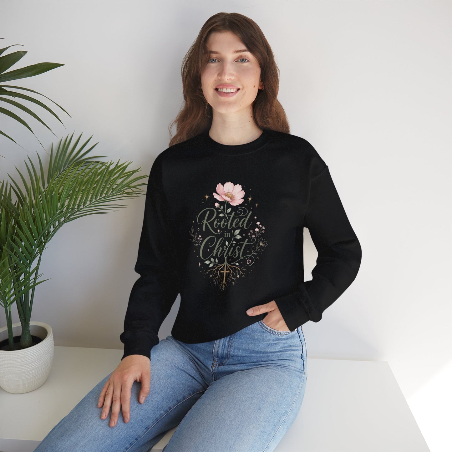 Rooted In Christ | Crewneck Sweatshirt