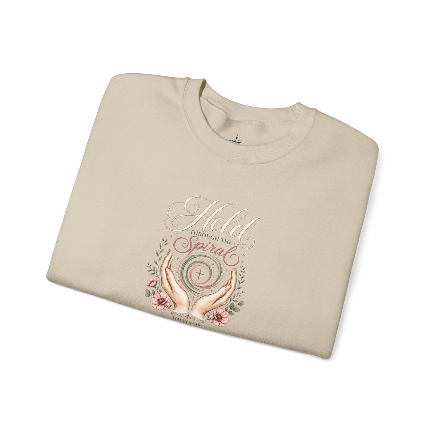 Held Through The Spiral | Christian Crewneck Sweatshirt