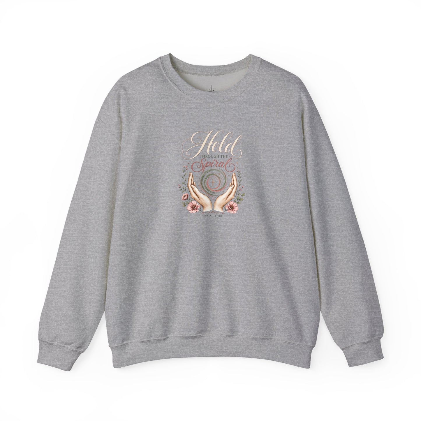 Held Through The Spiral | Christian Crewneck Sweatshirt