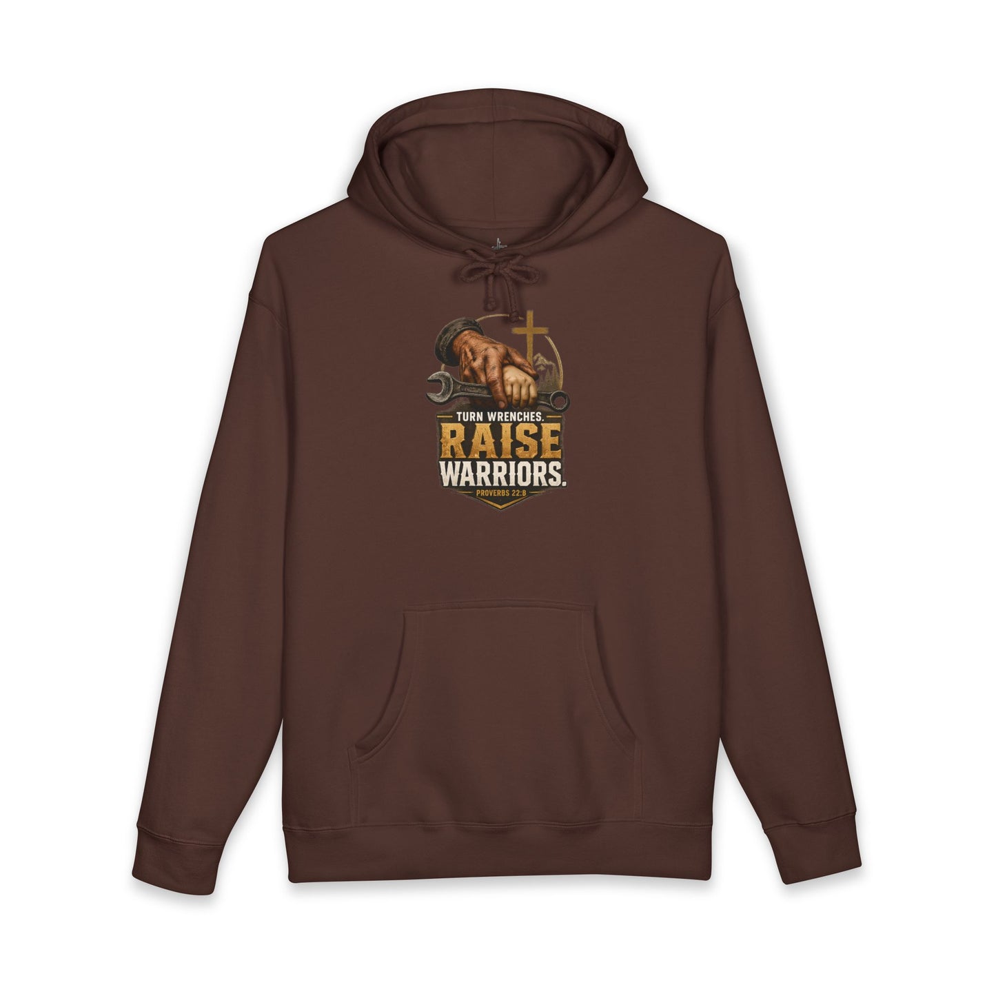Turn Wrenches Raise Warriors | Christian Dad Hoodie | Proverbs 22:6