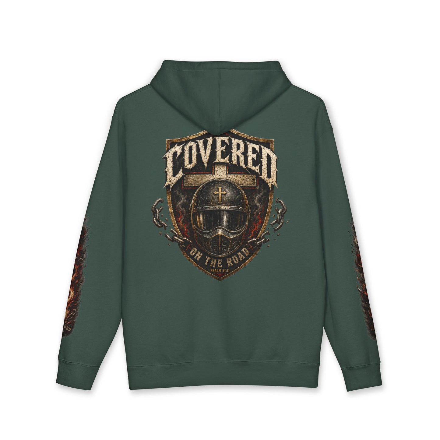Covered On The Road | Christian Biker Hoodie | Psalm 91:11