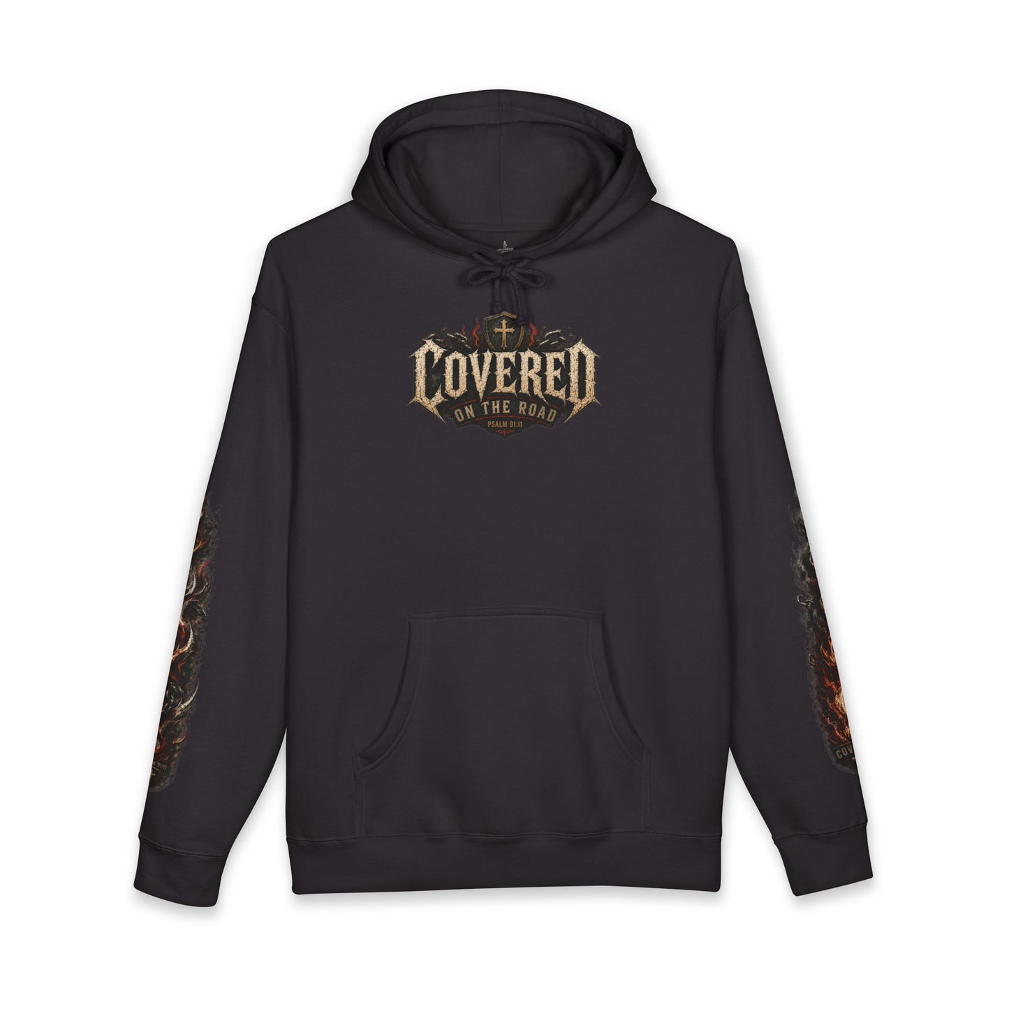 Covered On The Road | Christian Biker Hoodie | Psalm 91:11