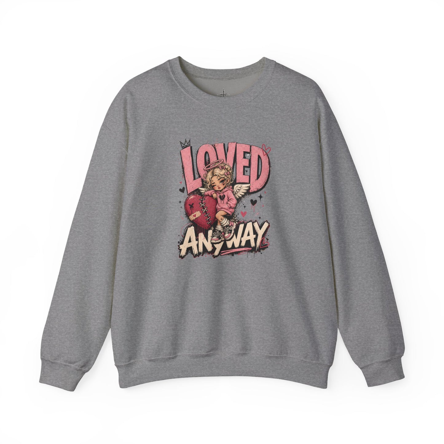 Loved Anyway Christian Graphic Crewneck Sweatshirt