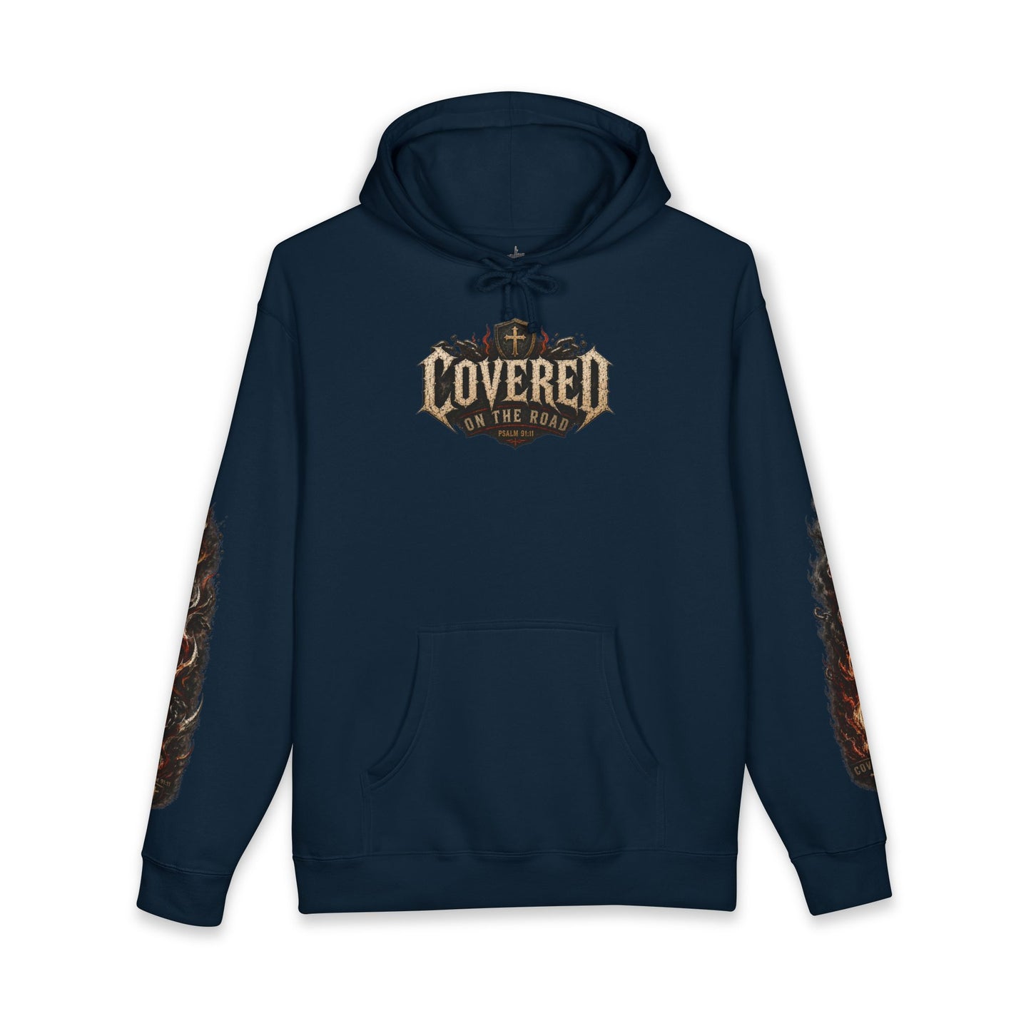 Covered On The Road | Christian Biker Hoodie | Psalm 91:11