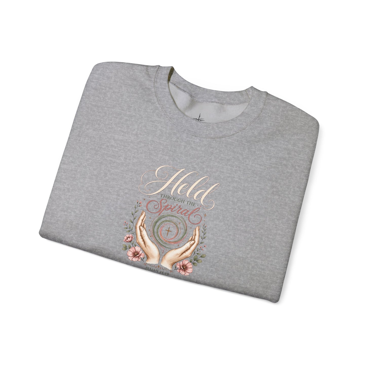 Held Through The Spiral | Christian Crewneck Sweatshirt