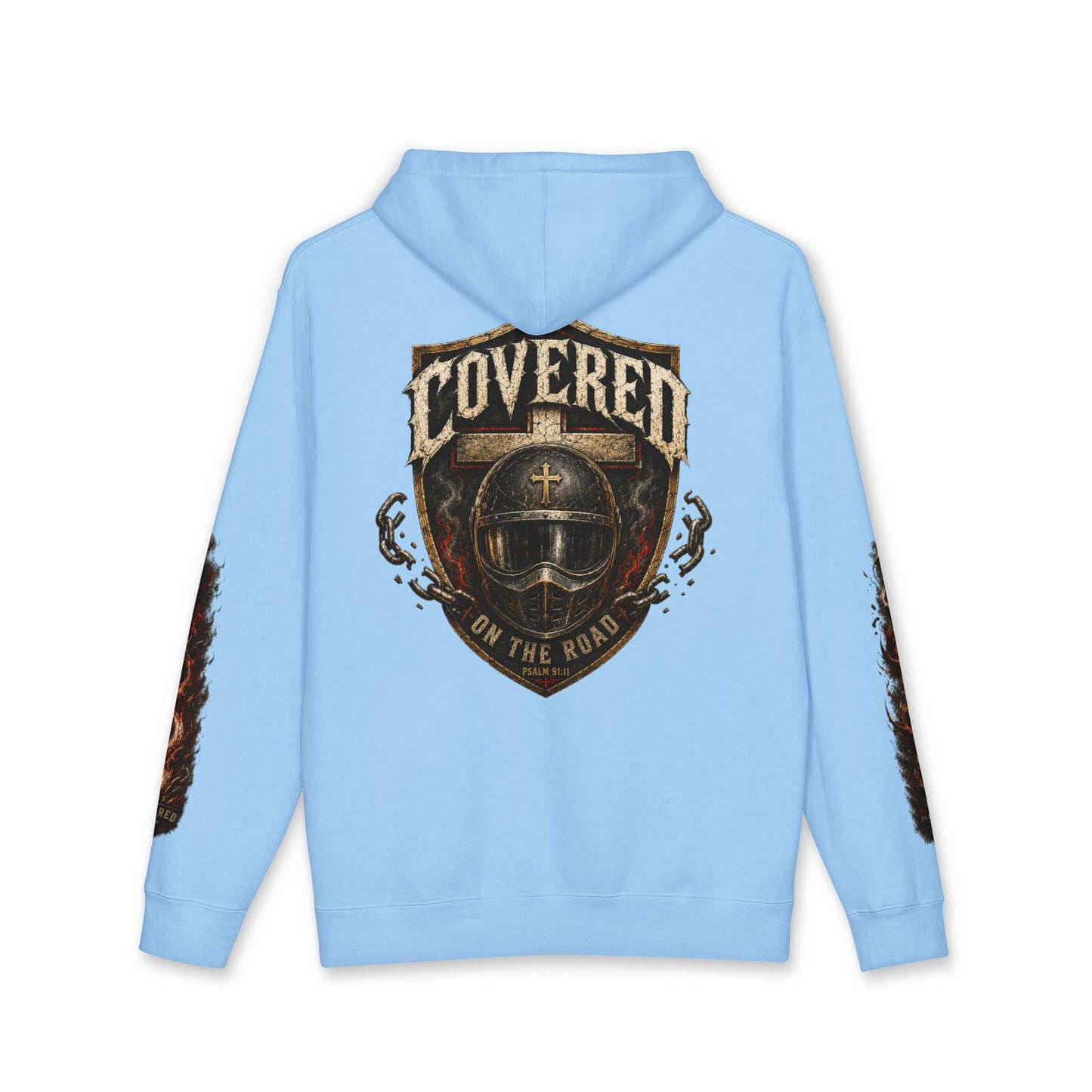 Covered On The Road | Christian Biker Hoodie | Psalm 91:11