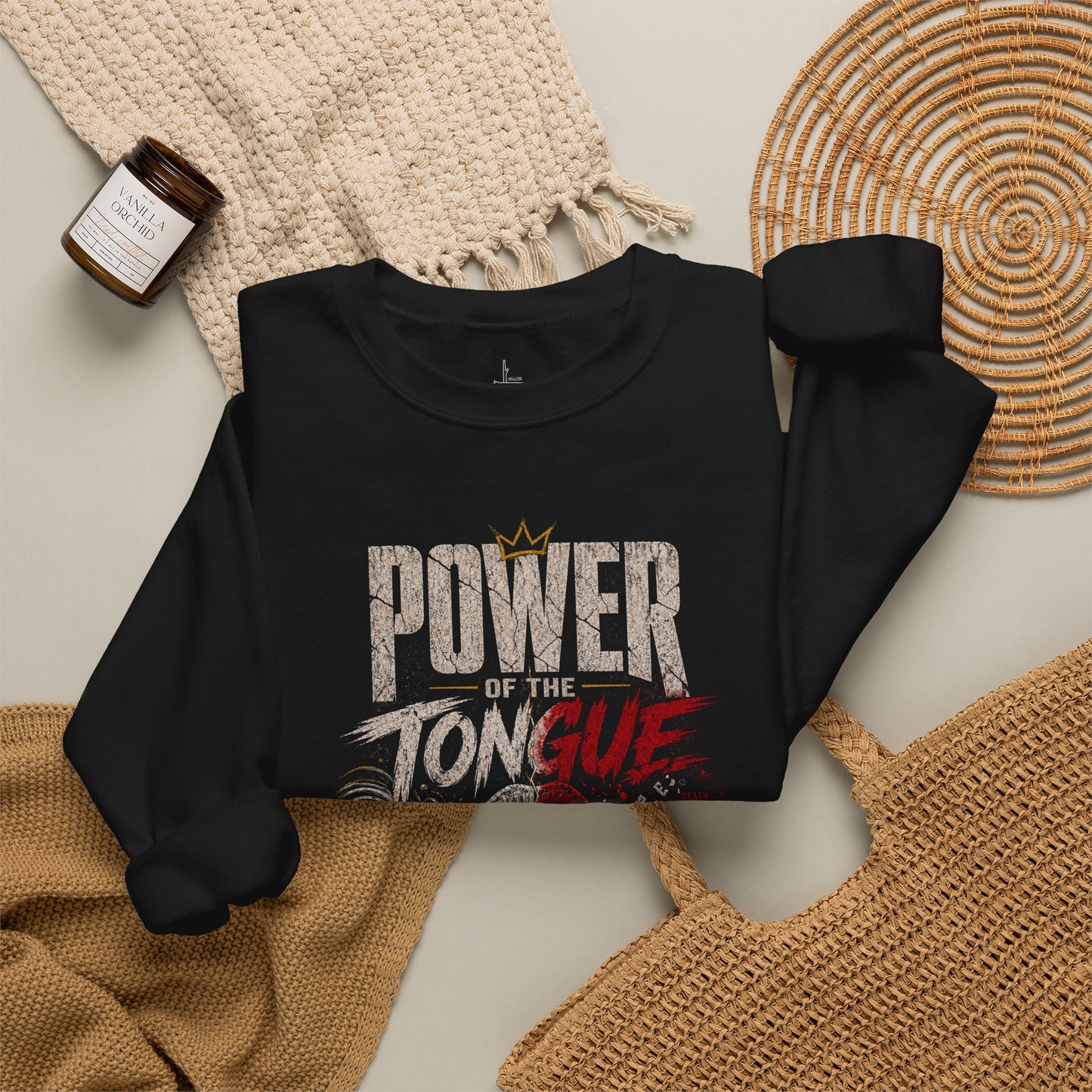 Power Of The Tongue Proverbs 18:21 Christian Crewneck Sweatshirt