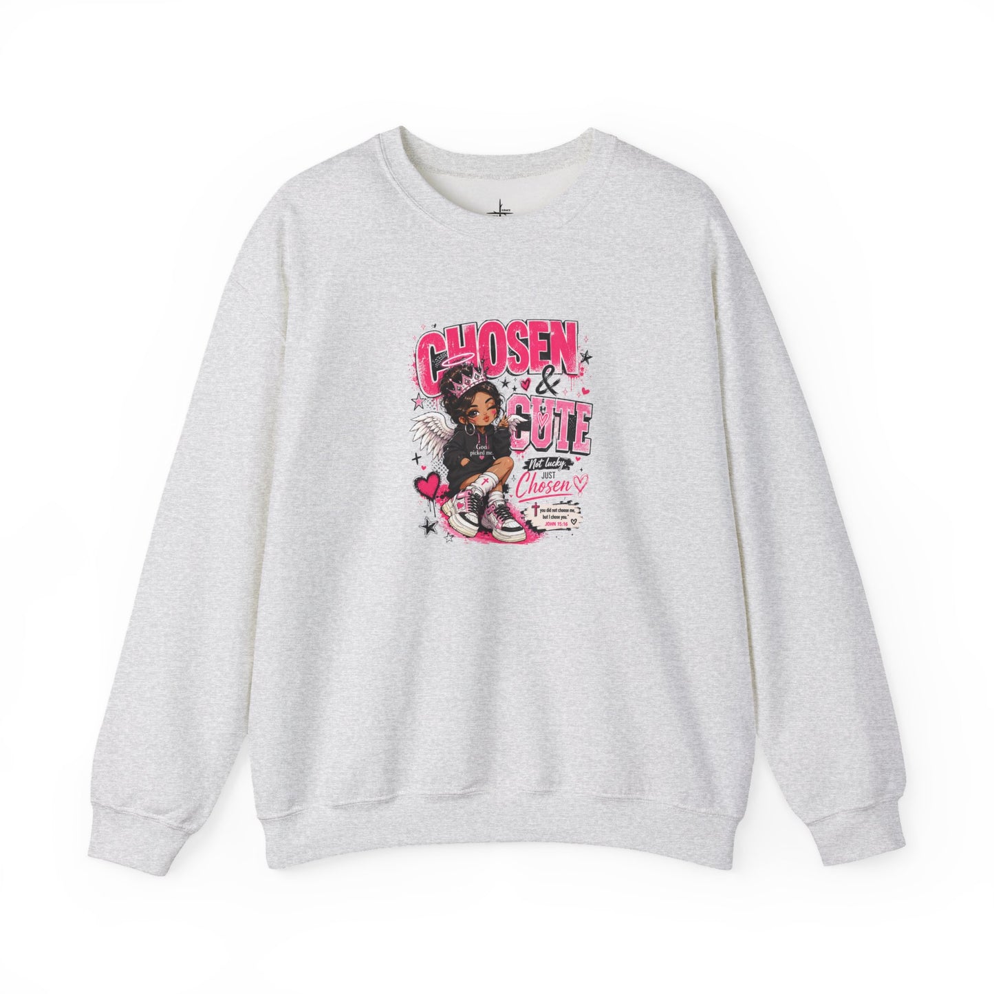 Chosen & Cute Christian Graphic Crewneck Sweatshirt