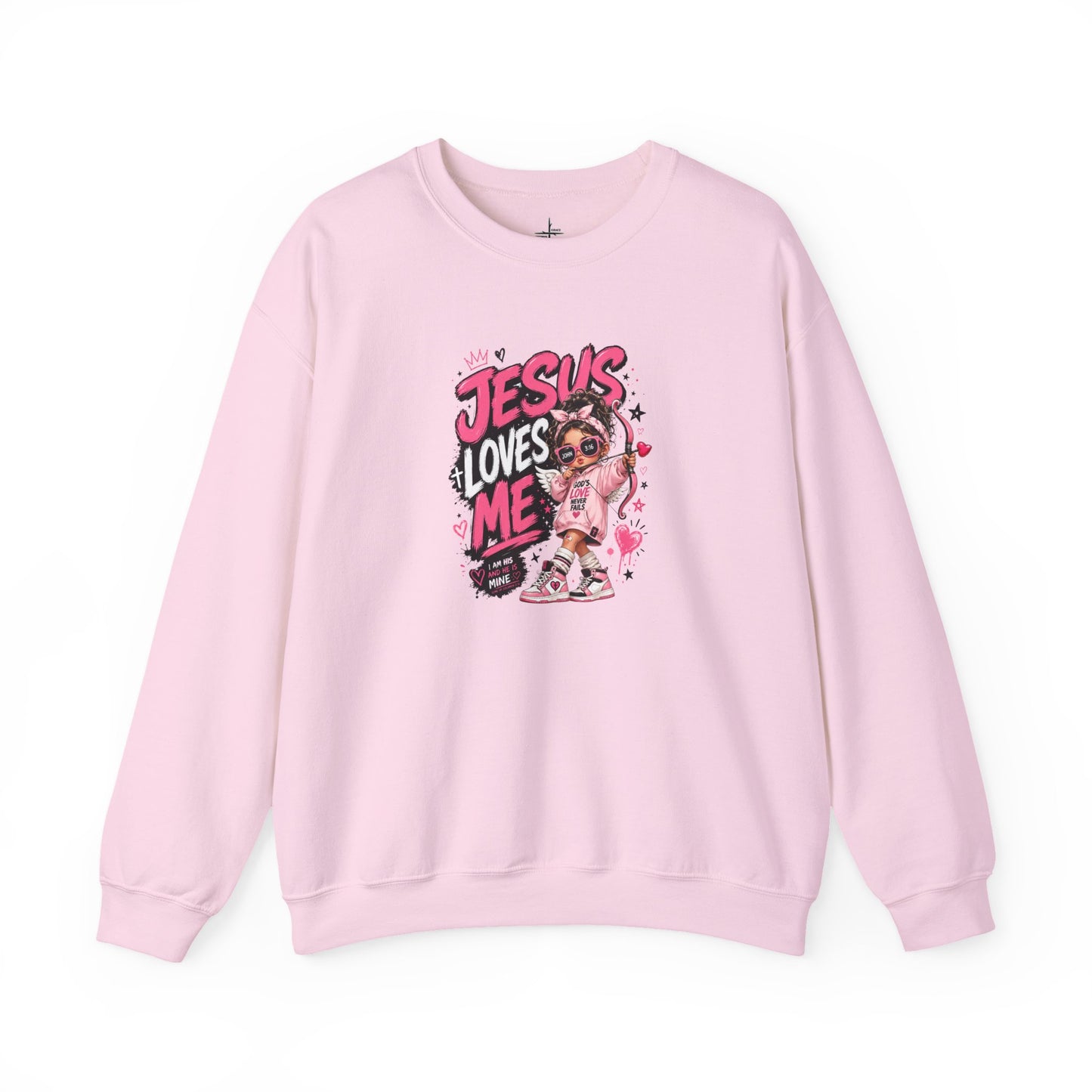 Jesus Loves Me Sweatshirt — Cute Pink Faith Crewneck for Girls & Teens