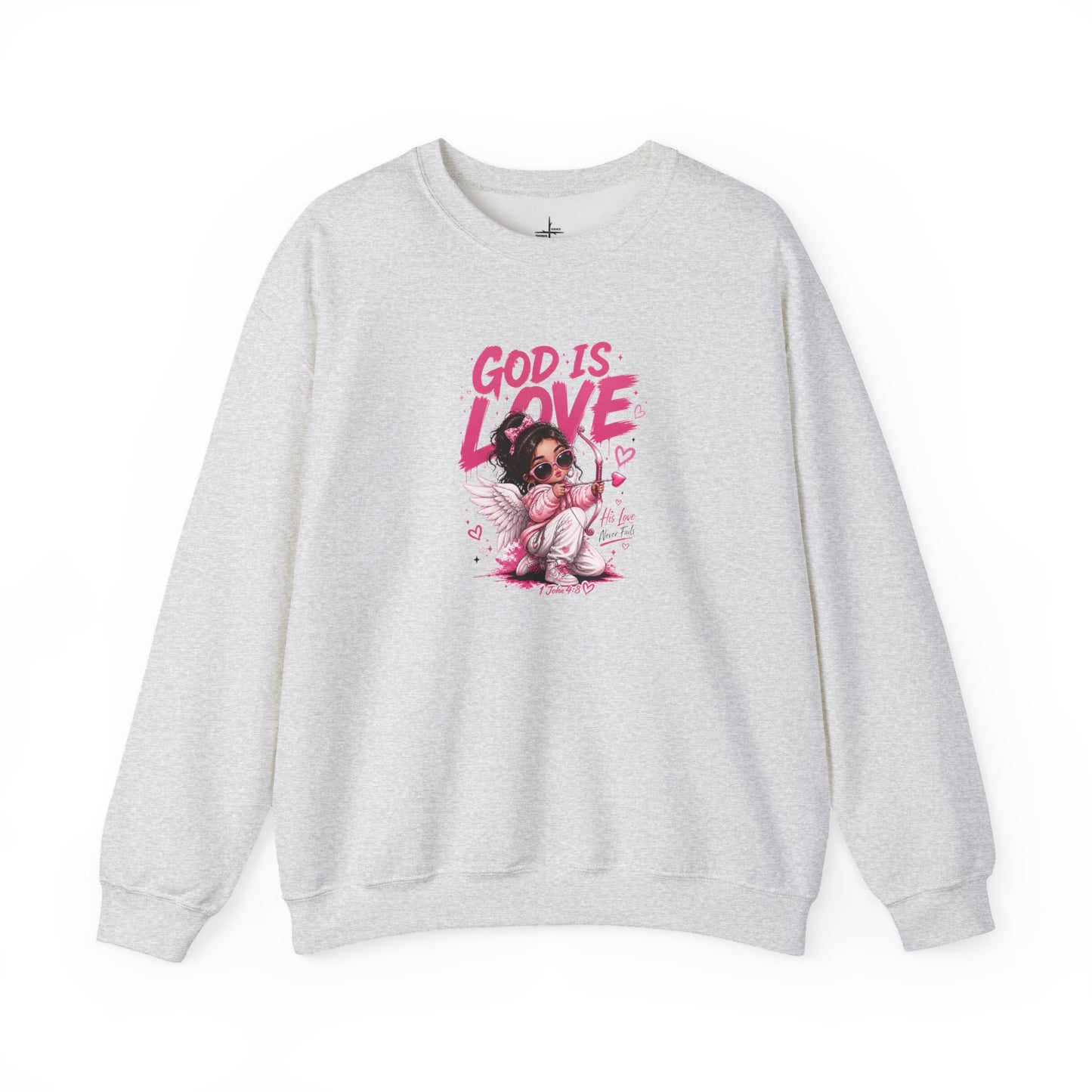 God Is Love Christian Graphic Crewneck Sweatshirt